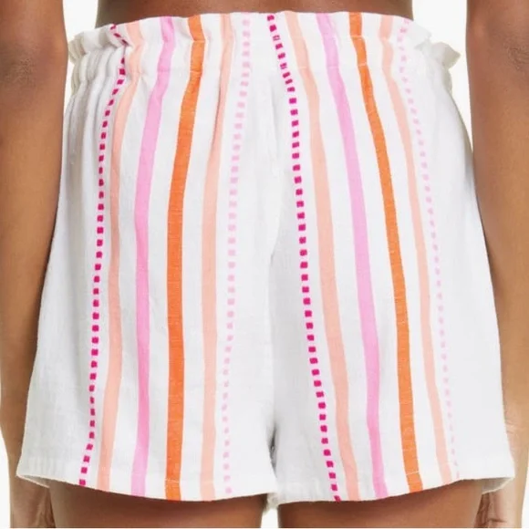 NEW lemlem Eshe Striped Cotton Blend Shorts